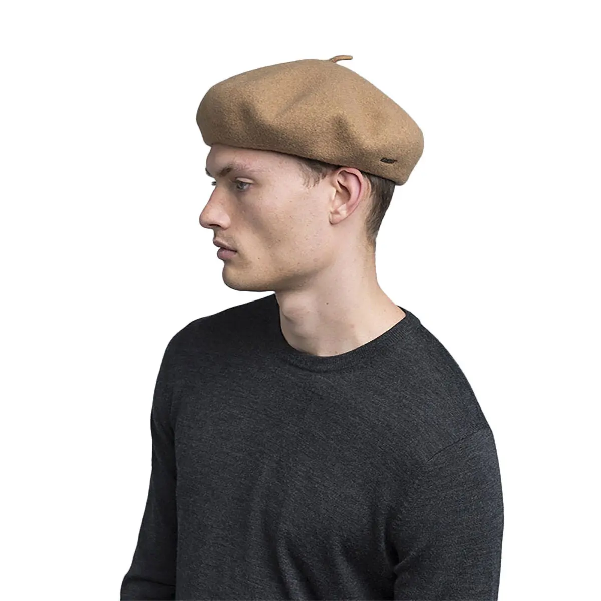 2941 Anglobasque Beret - Camel/l Camel, Large Kangol Anglobasque French Beret - Camel (100% Wool British  main image 3