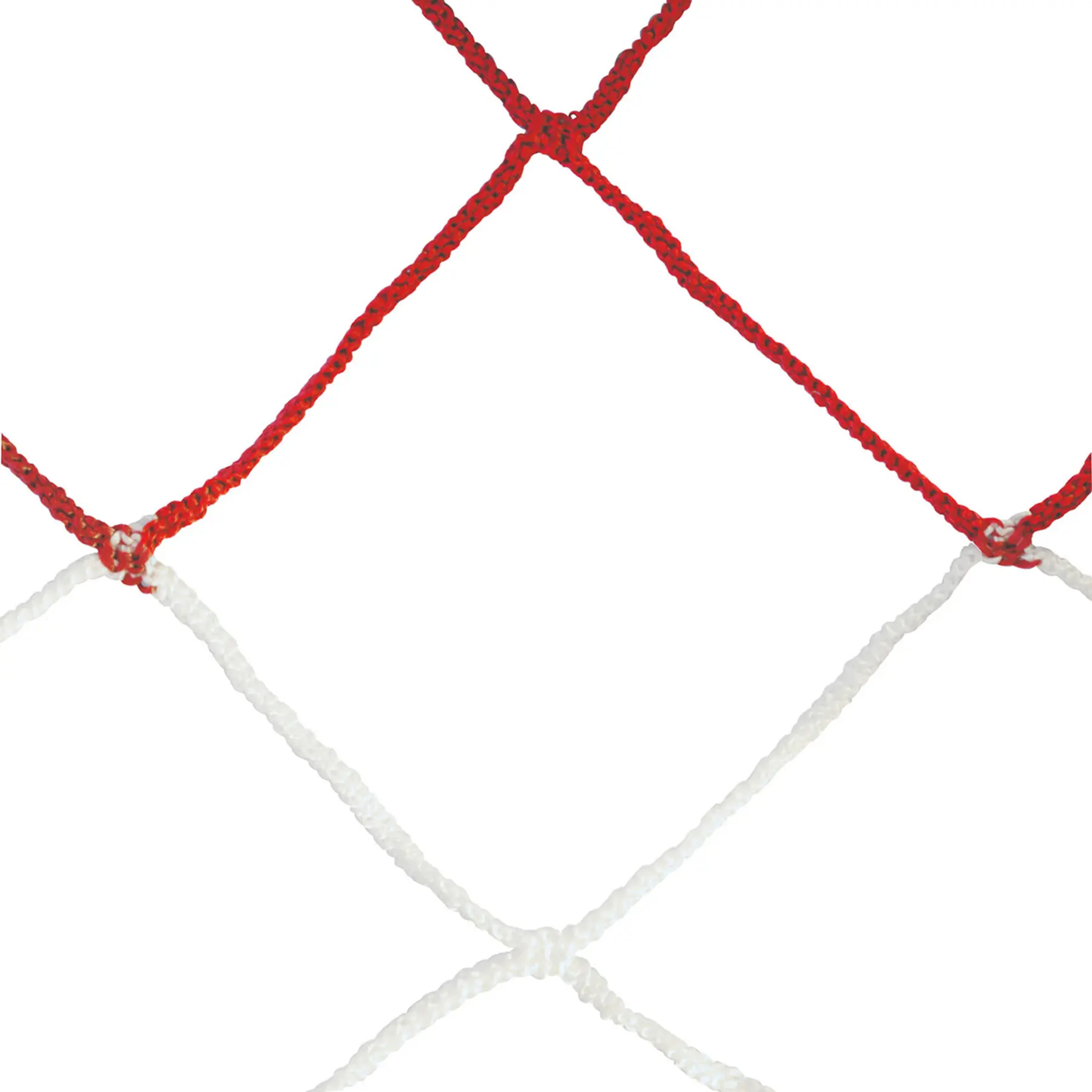 Paar bicolor 4mm geflochtene Fußballnetze für 11er Mannschaften einfache Maschen 120 Bienenwabe Sporti
