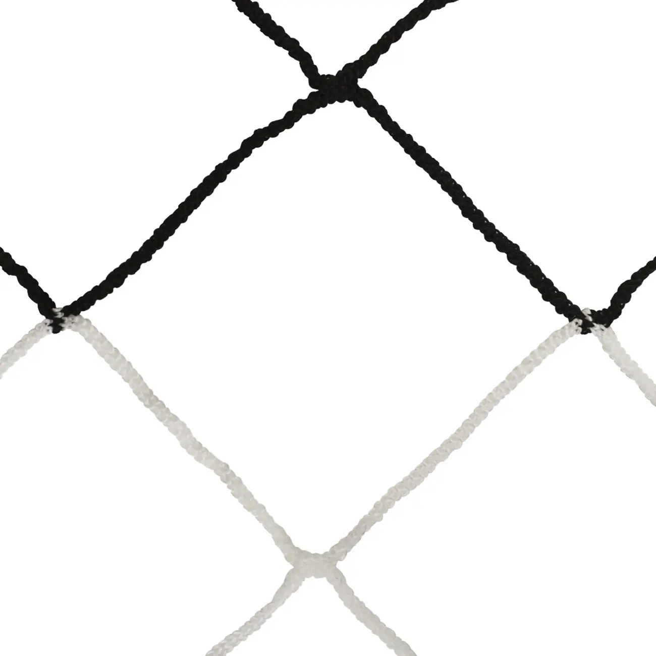 Paar bicolor 4mm geflochtene Fußballnetze für 11er Mannschaften einfache Maschen 120 Bienenwabe Sporti