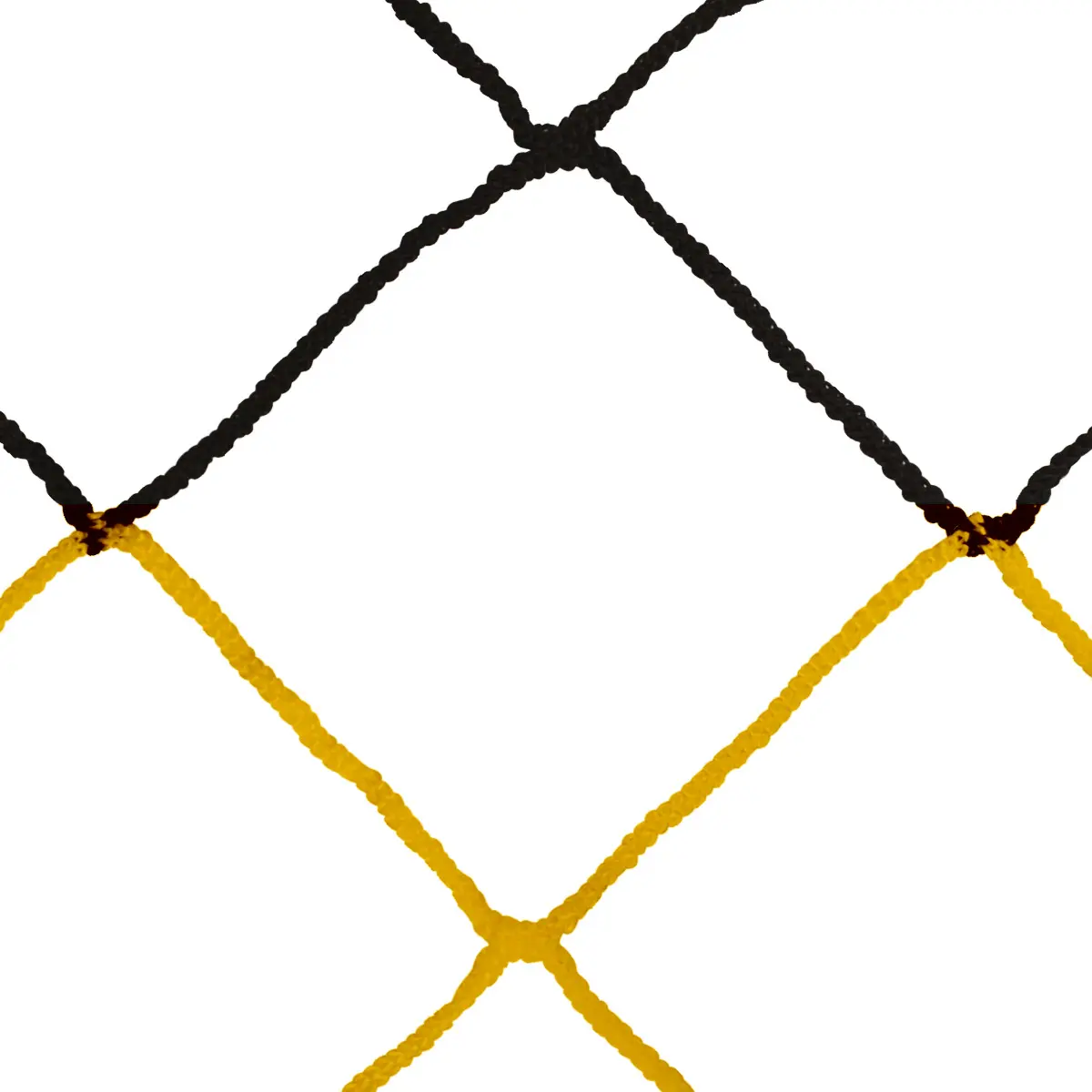 Paar bicolor 4mm geflochtene Fußballnetze für 11er Mannschaften einfache Maschen 120 Bienenwabe Sporti