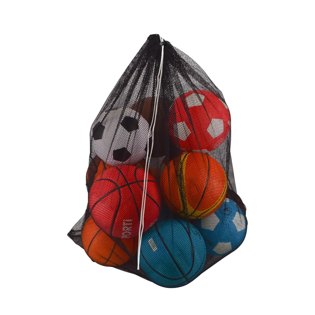Sporti Sac à ballons matelot en maille ajourée , Noir, Taille TU