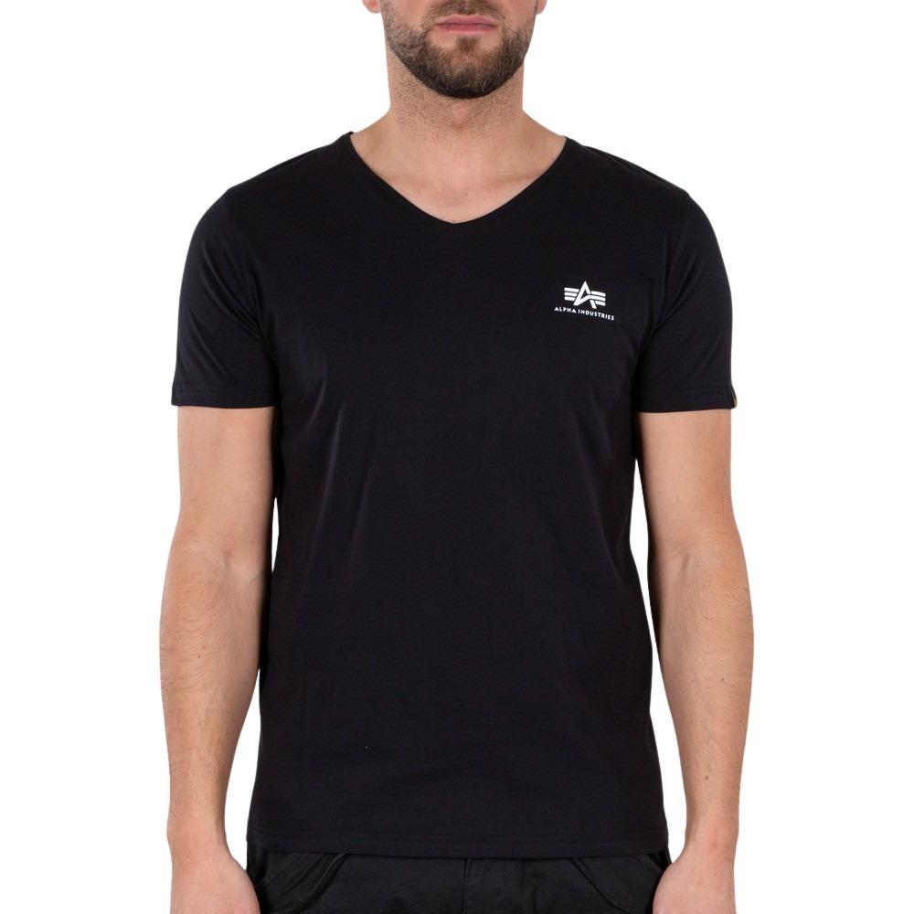 4059146532704 - T-Shirt Alpha Industries Basic V-Neck Small Logo