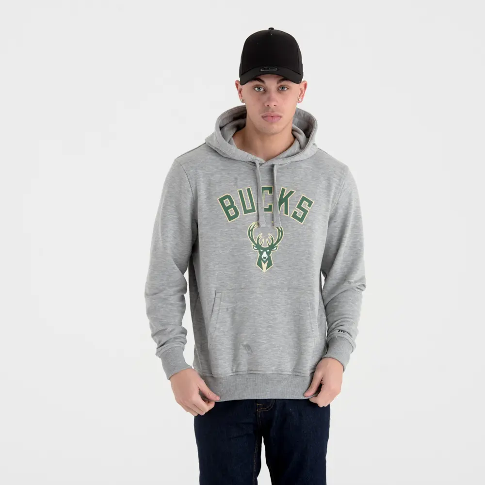 0191718308394 - Sweat   capuche New Era  avec logo de léquipe Milwaukee Bucks