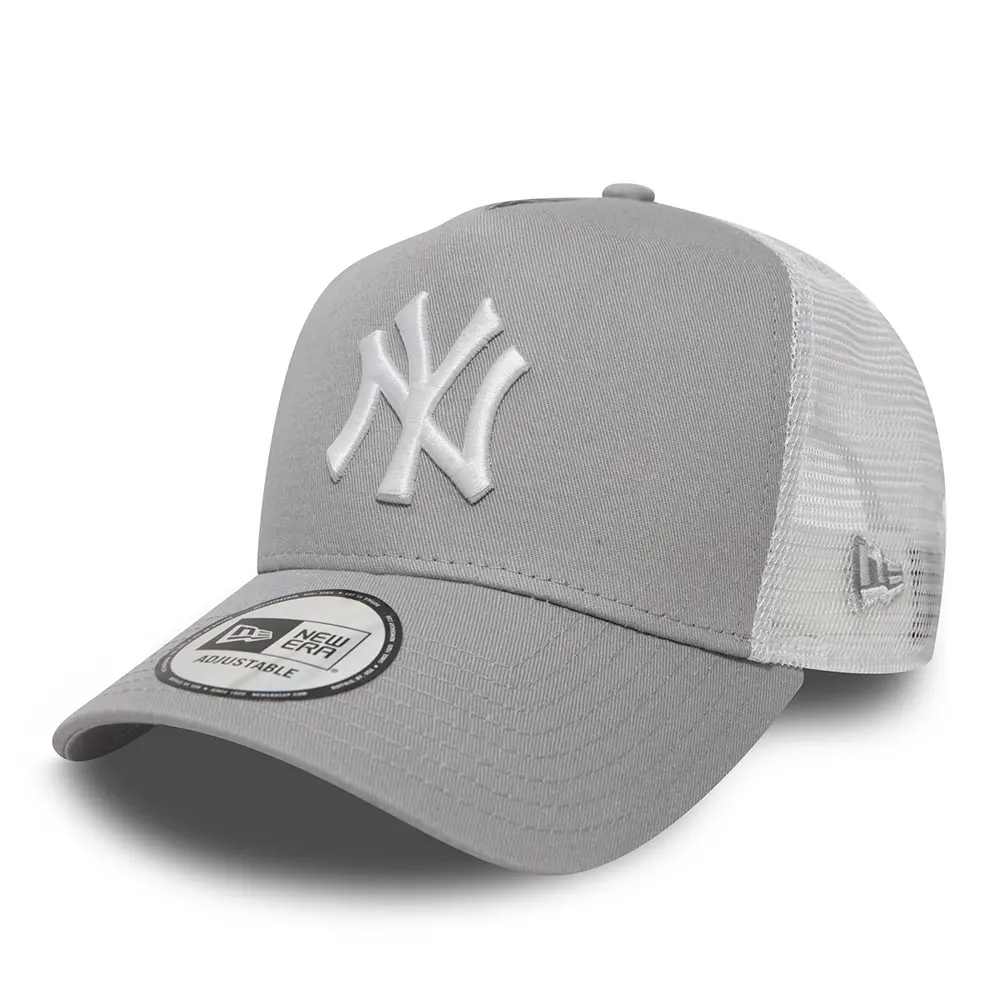 0192093838063 - New Era Clean Trucker 2 Adjustable Cap NY YANKEES Hellgrau Gray White