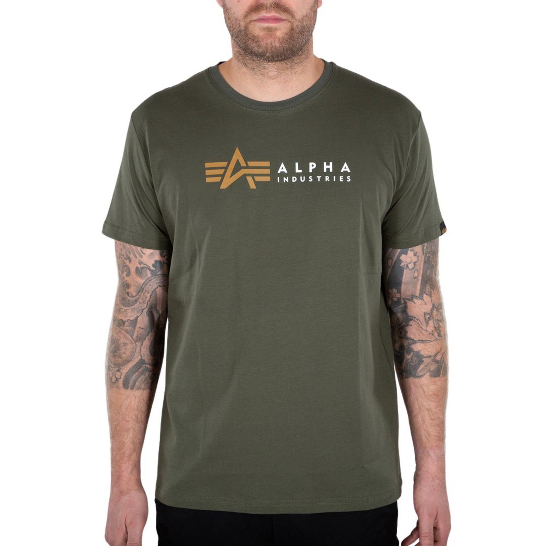 4059146472581 - Alpha Industries ALPHA LABEL T T-Shirt oliv in S