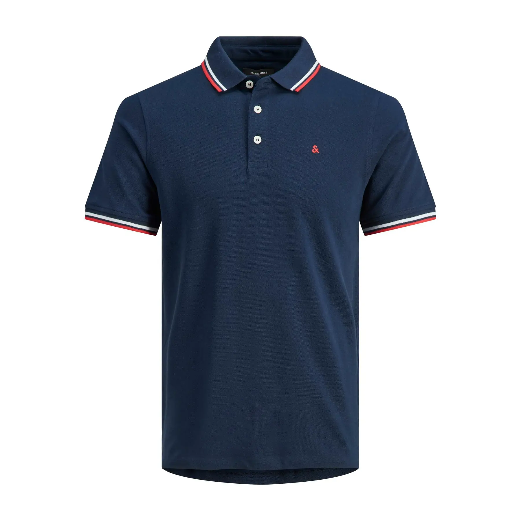 5715106156760 - Übergröße  Jack & Jones Poloshirt aus reiner Baumwolle in Marine