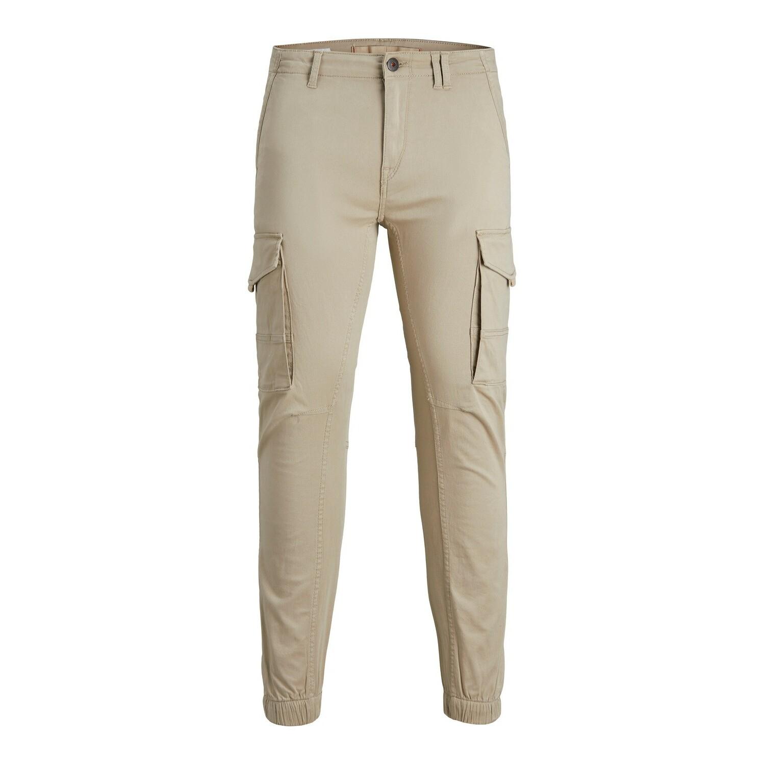5715108331806 - Jack & Jones Herren Cargohose JJIPAUL JJFLAKE AKM 542 CROCKERY-Tapered Fit - Beige