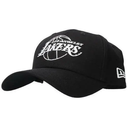 0194455239938 - New Era NBA Essential Outli 9Forty Adjustable Cap LA LAKERS Schwarz