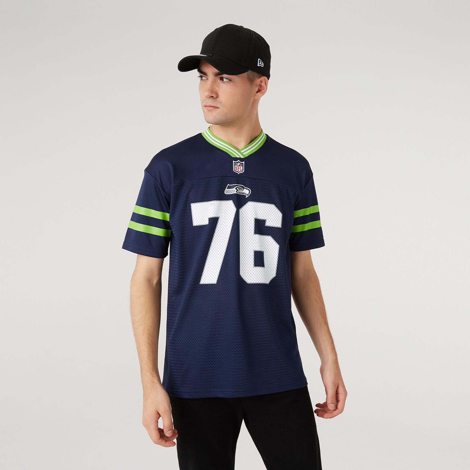 0195131174123 - New Era - NFL Seattle Seahawks Oversized Tee T-Shirt dunkelblau in M