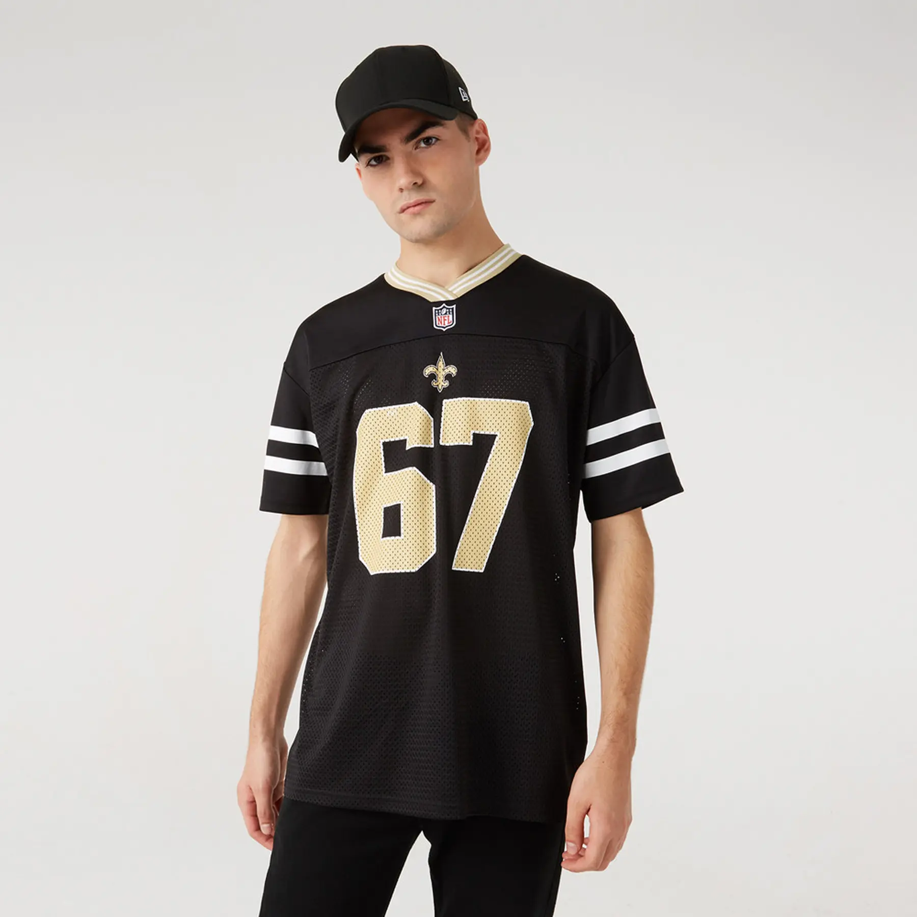 0195131174529 - Jersey New Era Des New Orleans Saints Noir NFL Logo