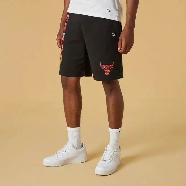 0196313101364 - Chicago Bulls Team Color Water Print Short schwarz