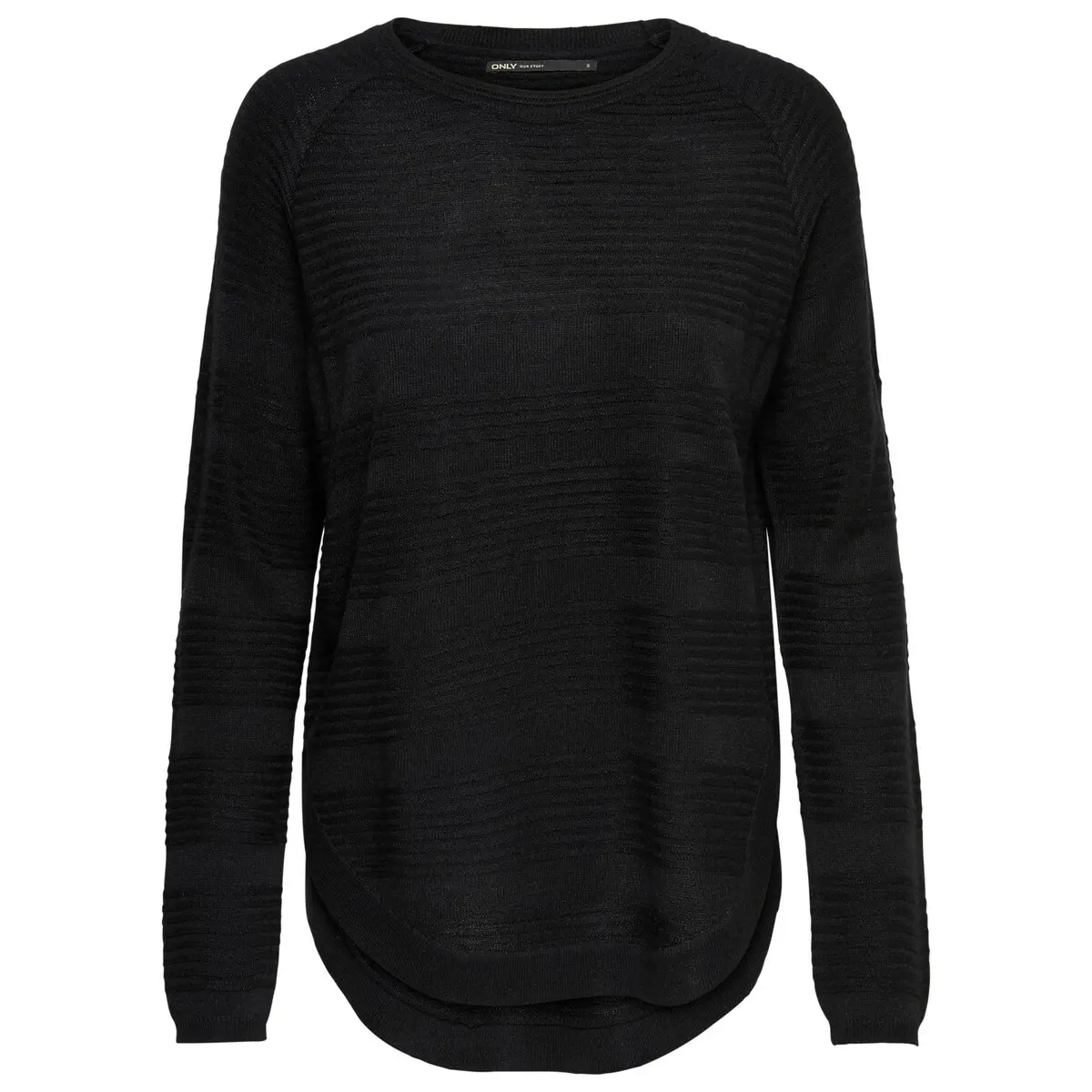 5713618154809 - - Strukturierter Pullover in Schwarz mit Rundhalsausschnitt