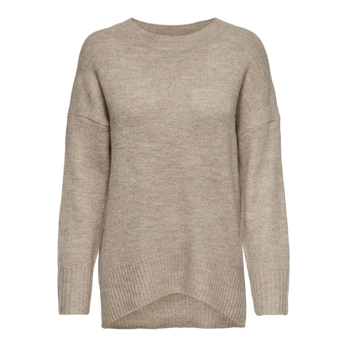 5714501010738 - ONLY Rundhalspullover ONLNANJING L S PULLOVER KNT NOOS Nomad W MELANGE Unifarben Beige - Gr S 5714501010738 - ONLY Rundhalspullover ONLNANJING L S PULLOVER KNT NOOS Nomad W MELANGE Unifarben Beige - Gr S