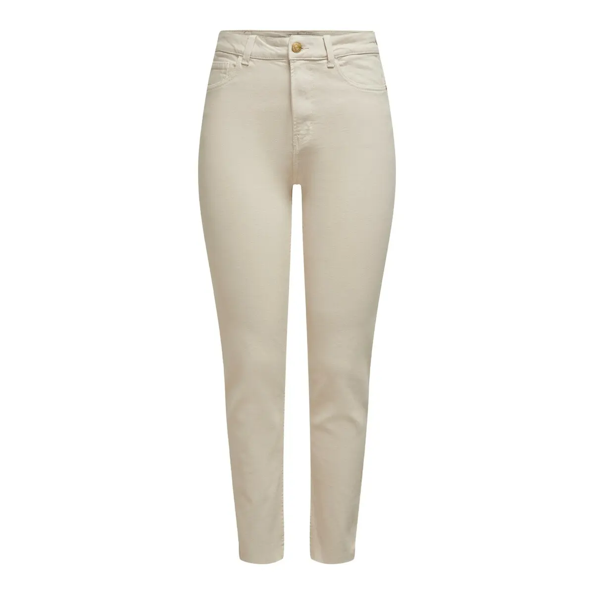 5714500384663 - Damen Jeans ONLEMILY LIFE HW ST RAW CRPANK - Straight Fit - Beige - Ecru