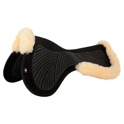 Br Equitation Noir Sheepskin Gel Saddle Pad Twin Sided