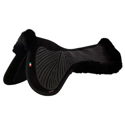 Br Equitation Noir Sheepskin Gel Saddle Pad Twin Sided