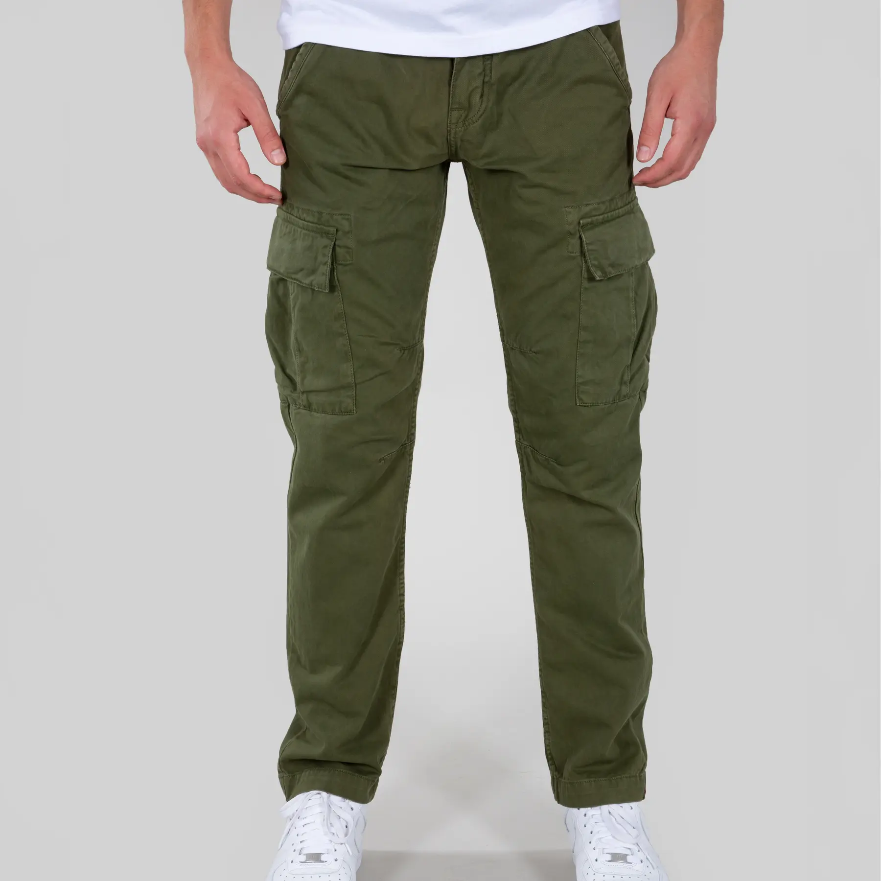 4059146055715 - ALPHA INDUSTRIES Cargohose Herren Baumwolle grün