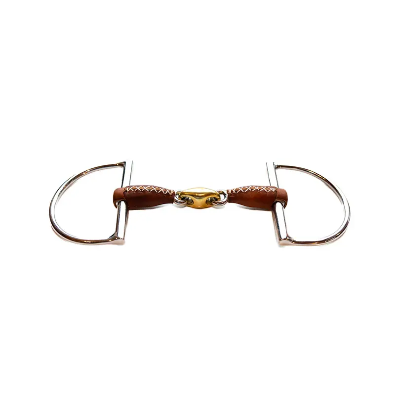 Mors verdun pour cheval avec double brisure recouvert de cuir Jump'In US