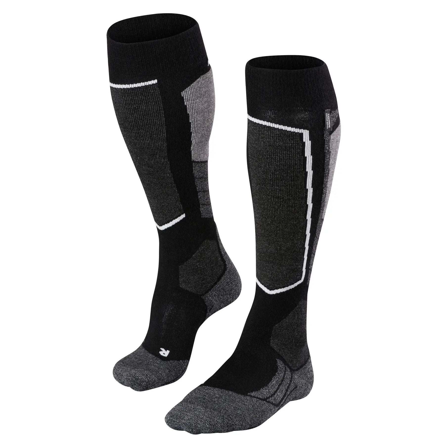 FALKE SK2 warm dik kasjmier functioneel materiaal skisokken heren zwart - maat 39-41