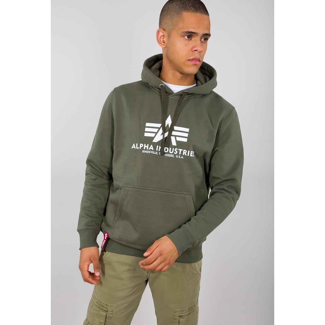 4059146173112 - Alpha Industries Basic Hoody Kapuzenpullover oliv in M