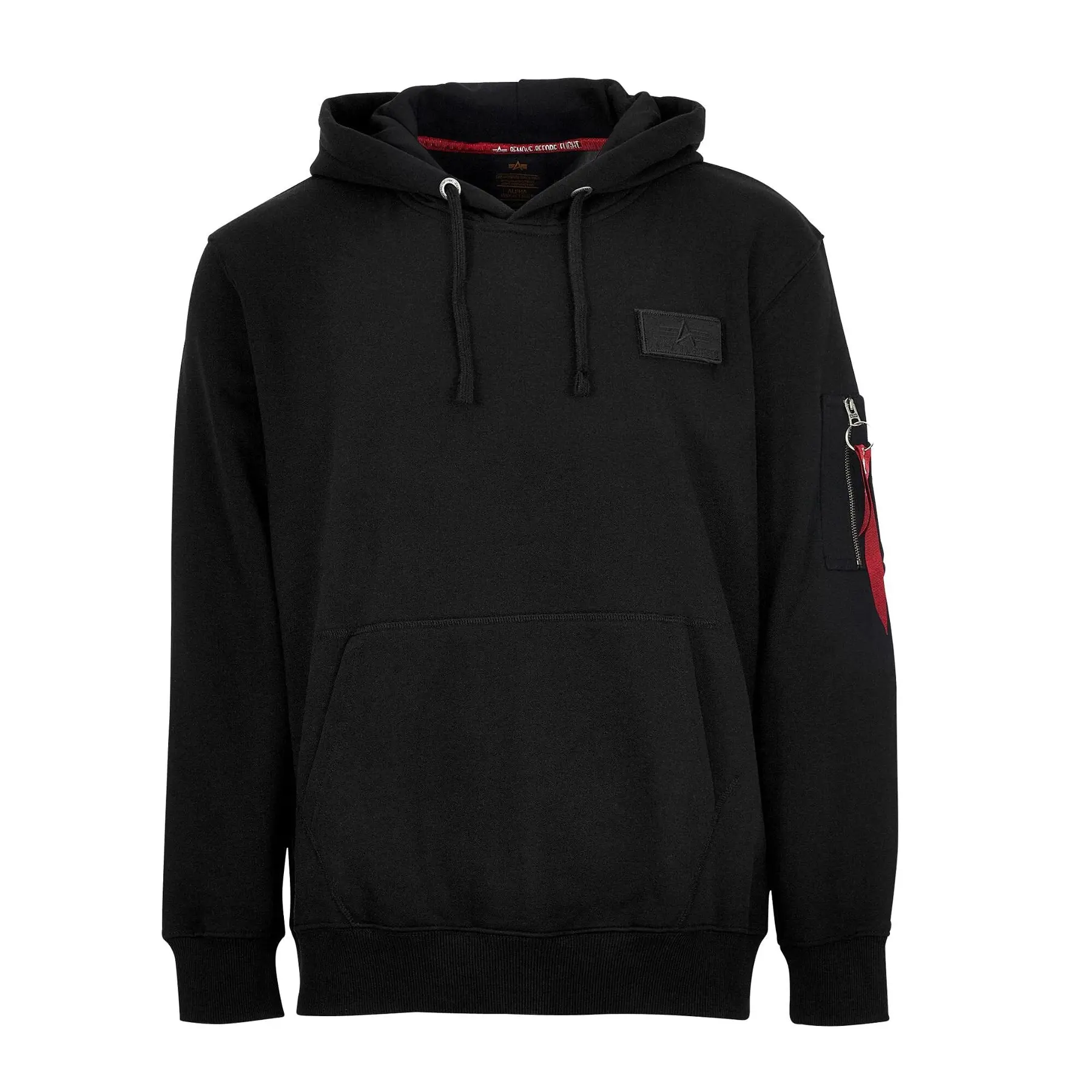 4059146072477 - Industries Red Stripe Hoodie Gr S Herren Schwarz