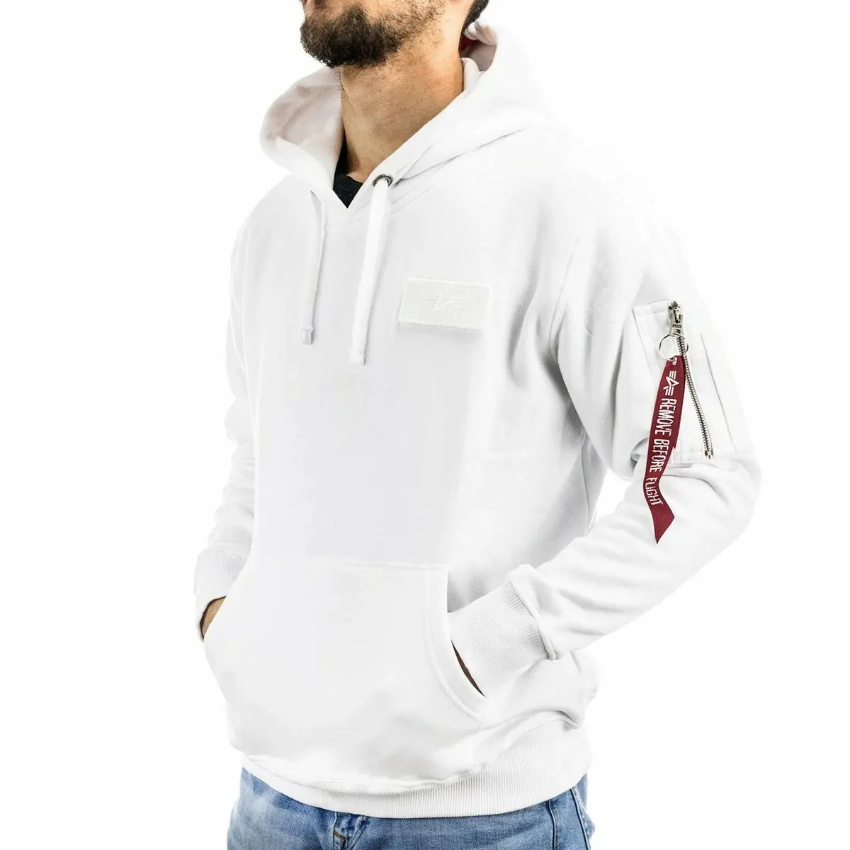 Felpa Alpha Industries con cappuccio Red Stripe