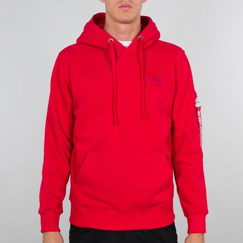 4059146146185 - Alpha Industries Back Print Hoody Kapuzenpullover rot in M 4059146146185 - Alpha Industries Back Print Hoody Kapuzenpullover rot in M