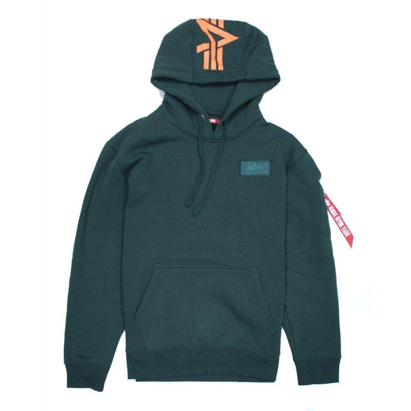 4059146146246 - Alpha Industries Back Print Hoody Kapuzenpullover dunkelgrün