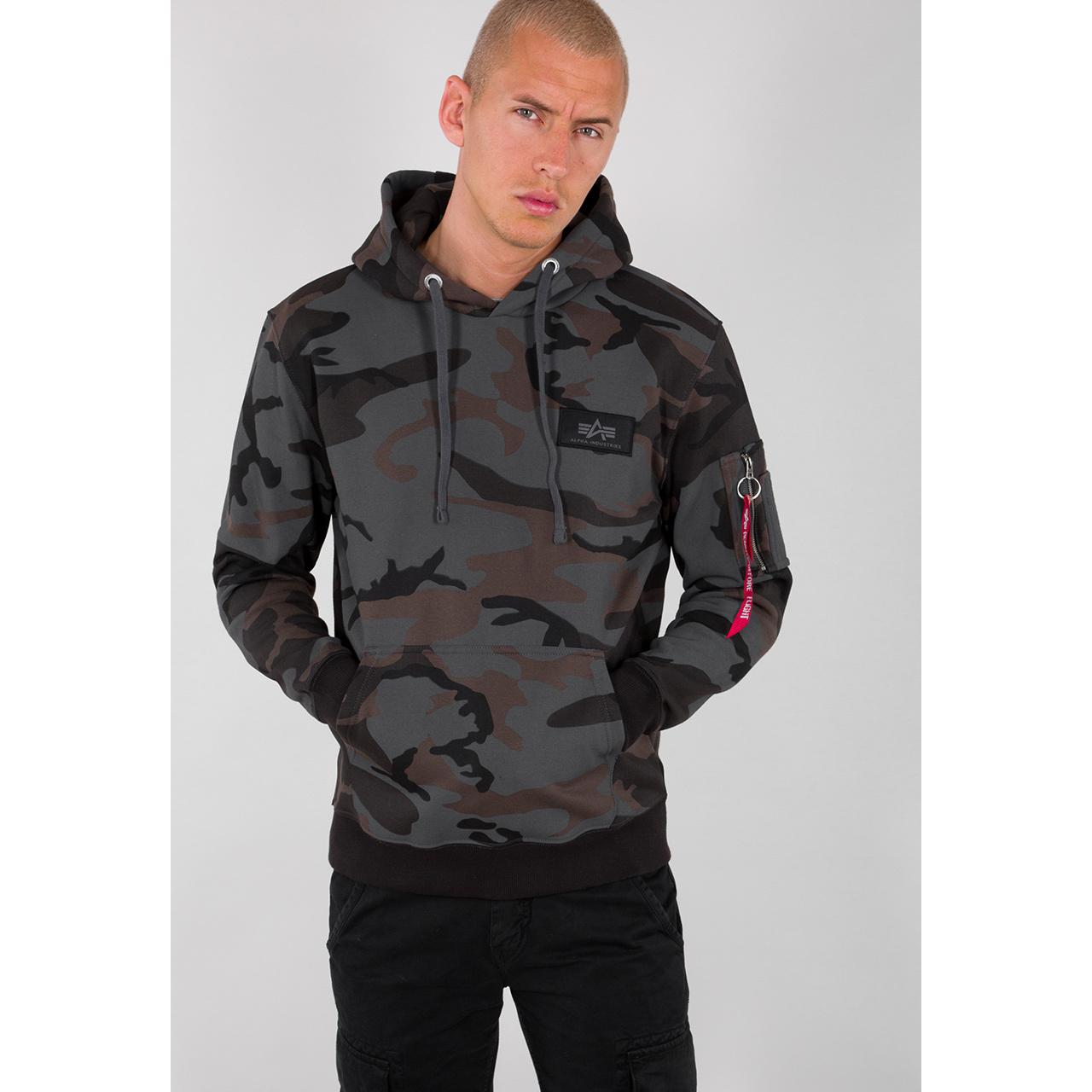 4059146382651 - Industries Back Print Camo Hoodie - Schwarz Mehrfarbig - XS - unisex