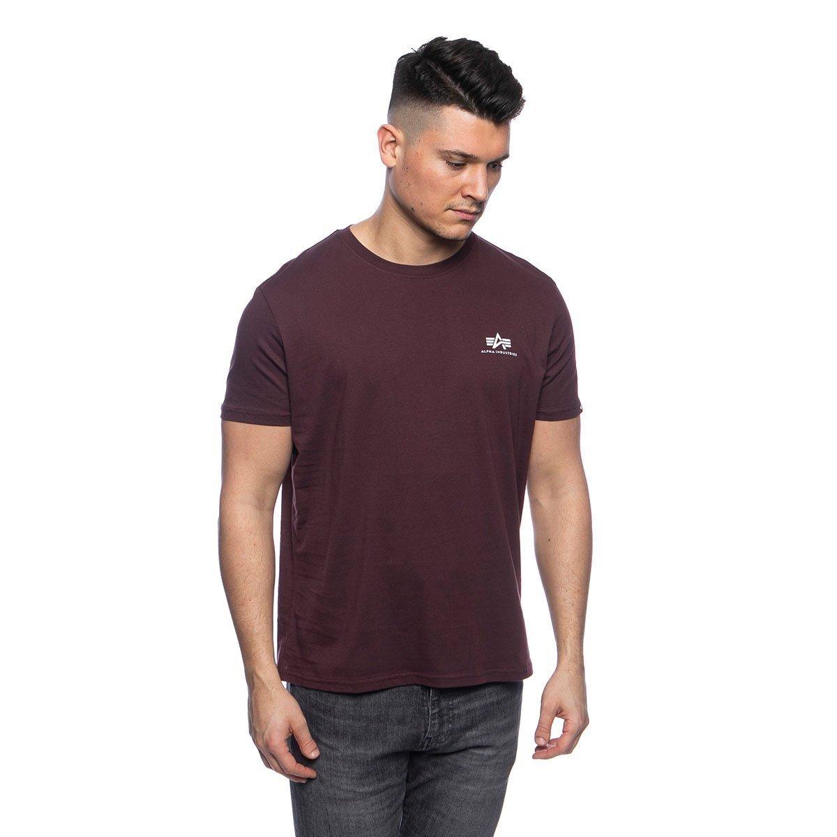 4059146163847 - Alpha Industries Basic T Small Logo T-Shirt maroon in M