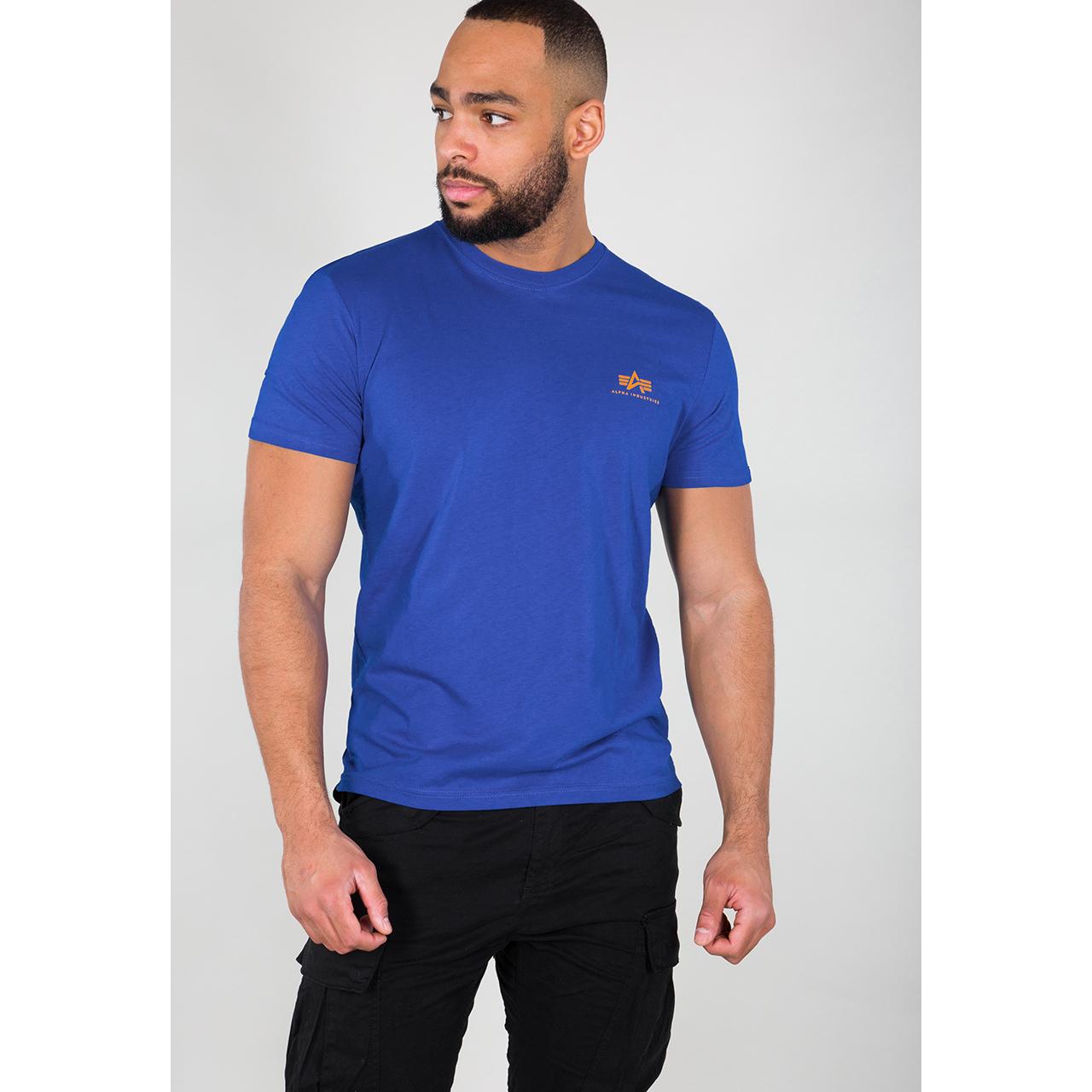 4059146163694 - Industries Basic T Small Logo T-Shirt - Weiss Blau - S - unisex