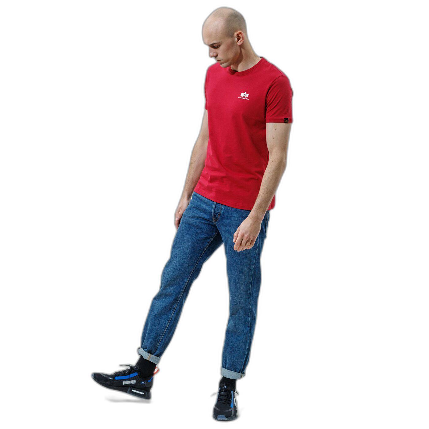 4059146322923 - Industries Basic T Small Logo T-Shirt - Weiss Rot - M - unisex