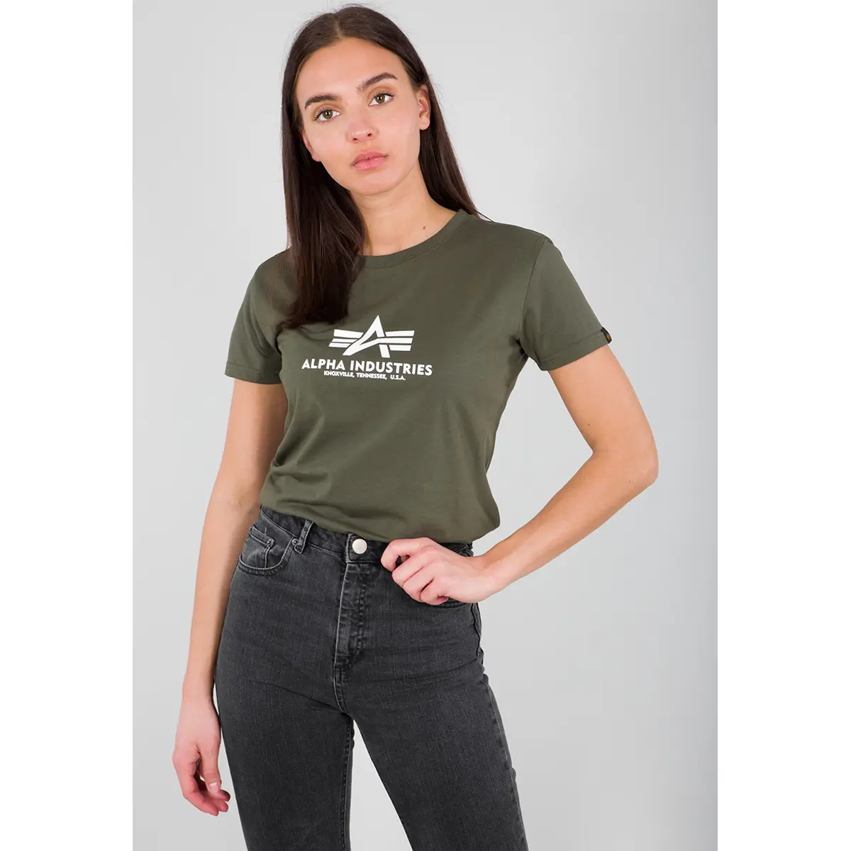 Alpha Industries New Basic T T-shirt Donna - Cotone, Fit Regolare, Con Logo E Nastro Remove Before Flight - 2