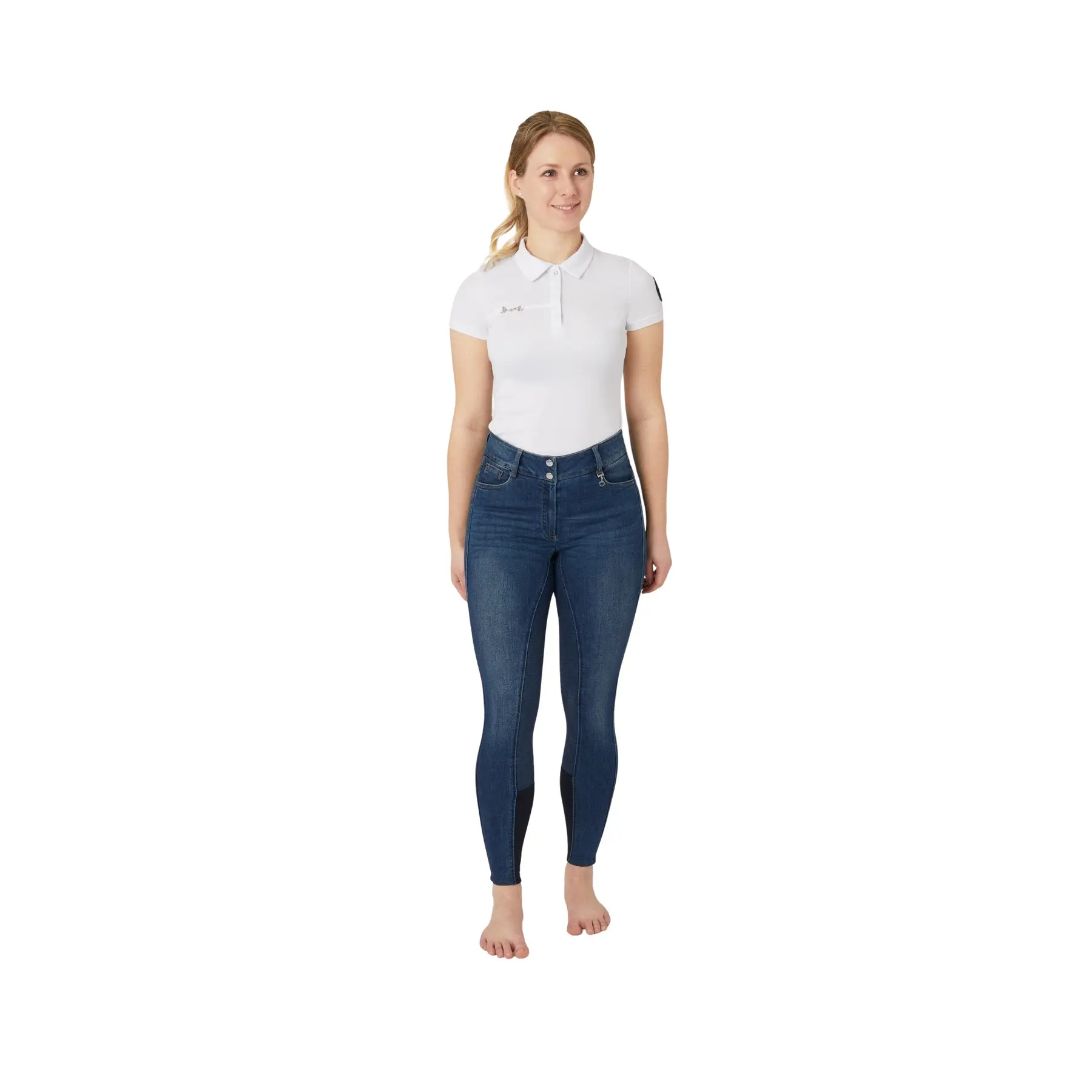 Reithose Aus Jeans Full Grip Und Hoher Bund Damen Horze Kaia