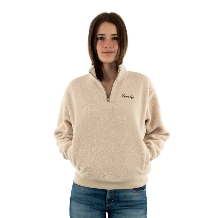 Fleece 1/4 Reißverschluss Damen Superdry Country Club Borg