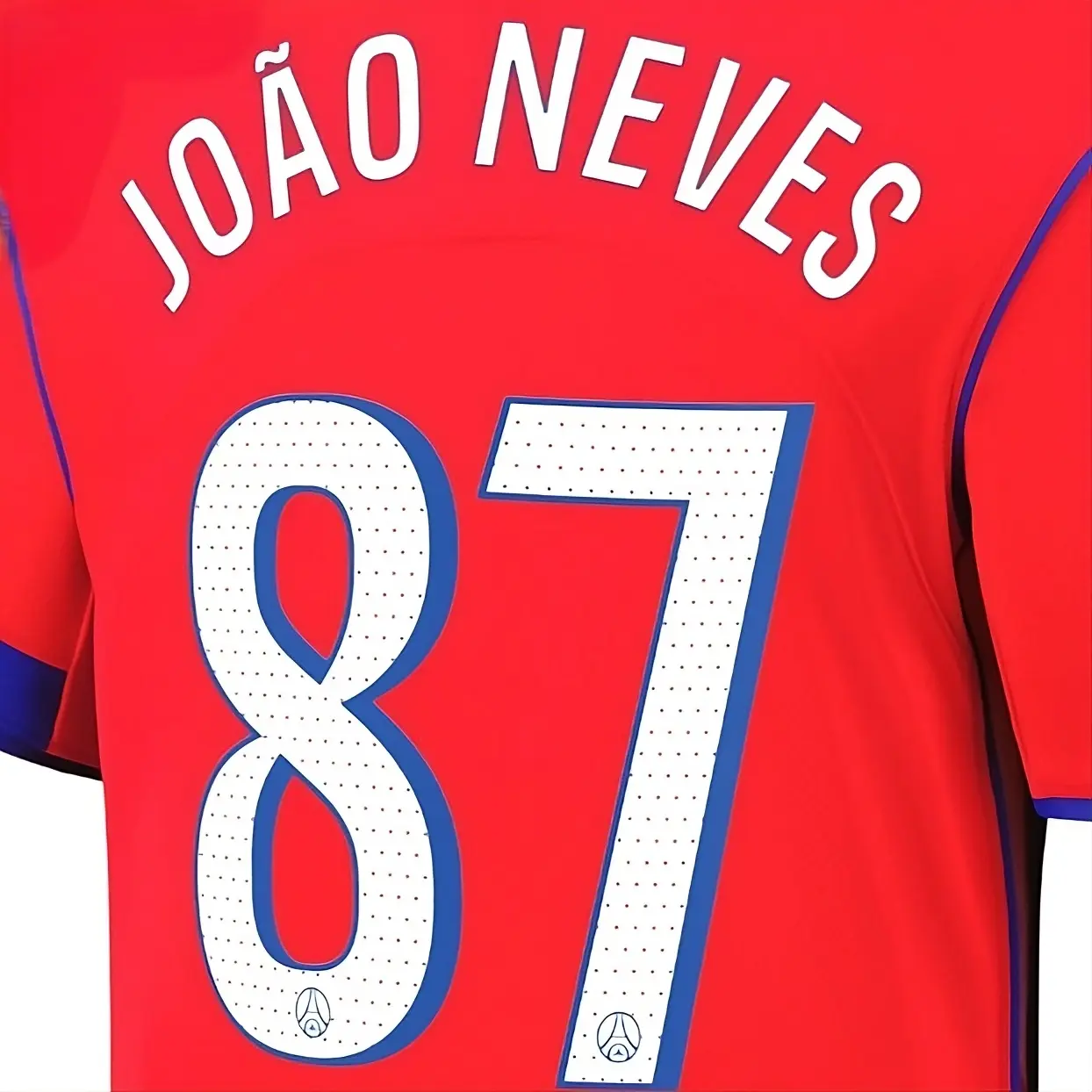 Third PSG shirt printing Ligue des Champions JOÃO NEVES #87 2025
