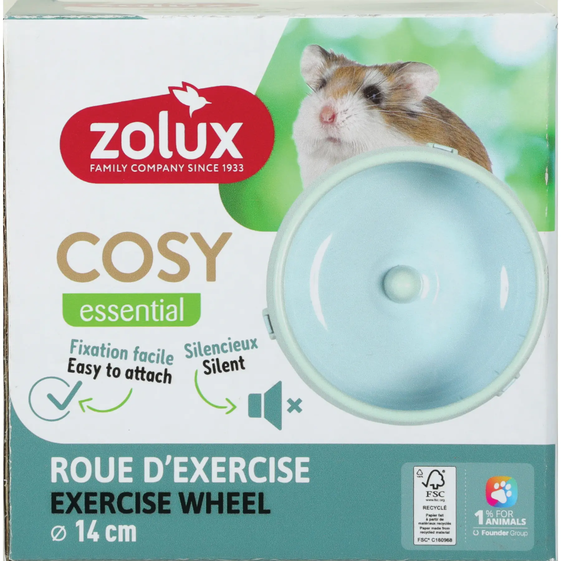 Comparer les prix de Roue pour rongeurs plastique silencieuse Zolux Cosy