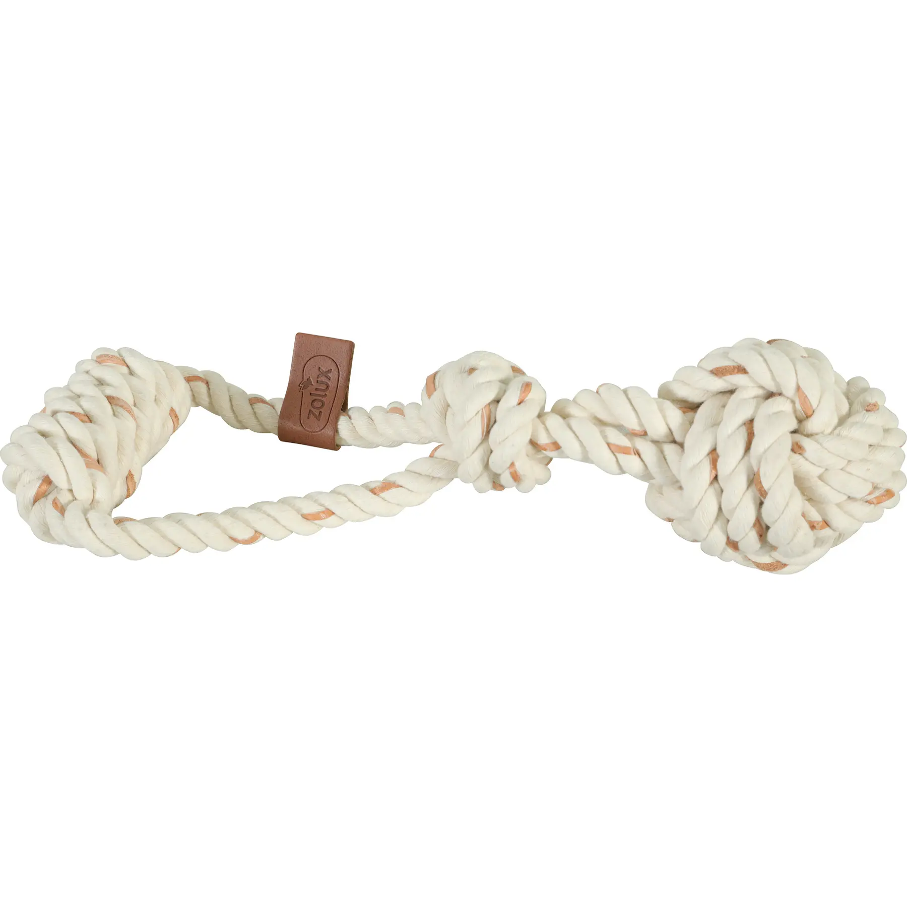 Zolux Blanc Dog Tug Toy Made Of Rope Leather Touch