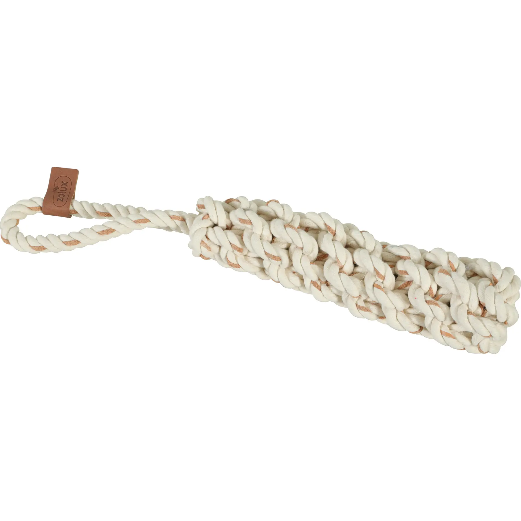 Zolux Blanc Dog Toy With A Rope Handle Leather Touch