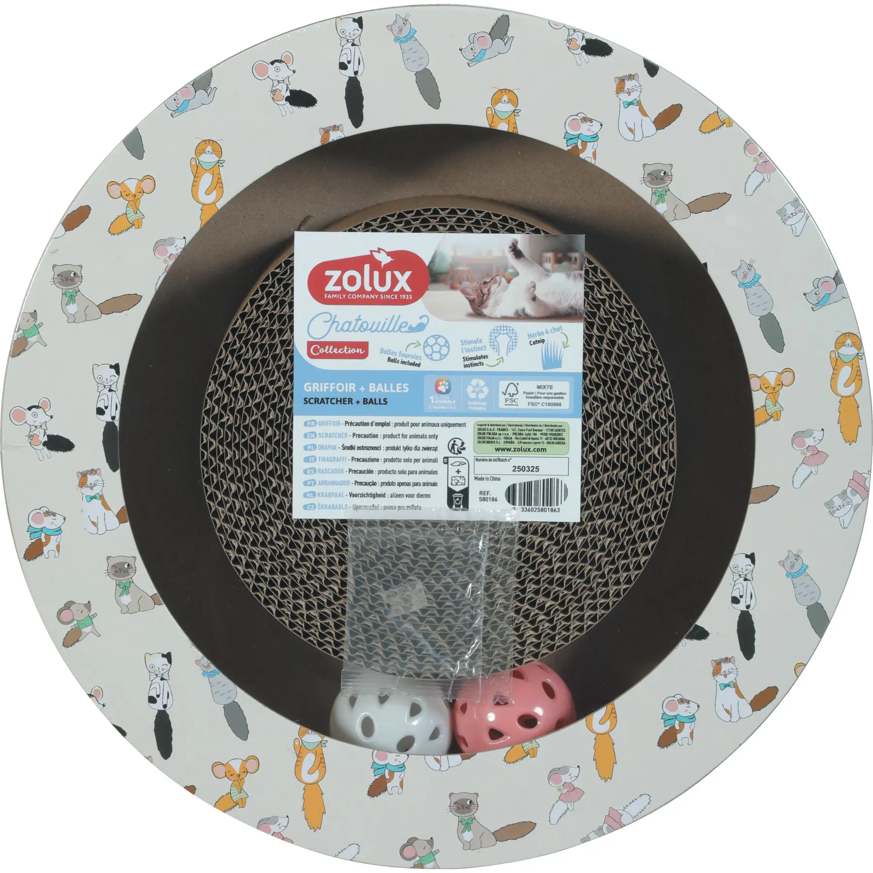 Griffoir pour chat avec balle Zolux