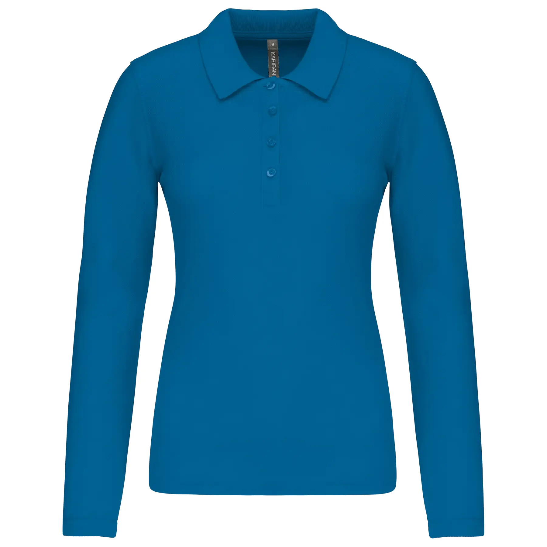 Damen Langarm-Poloshirt Kariban Piqué