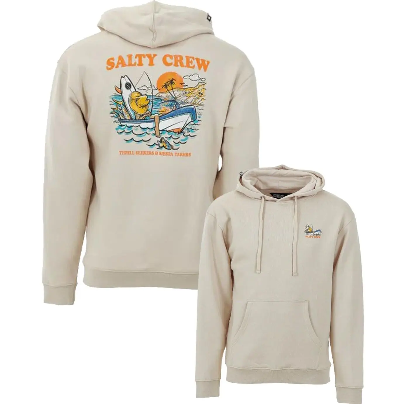 Kapuzensweatshirt mit Siebdruckmotiven Salty Crew Downtime