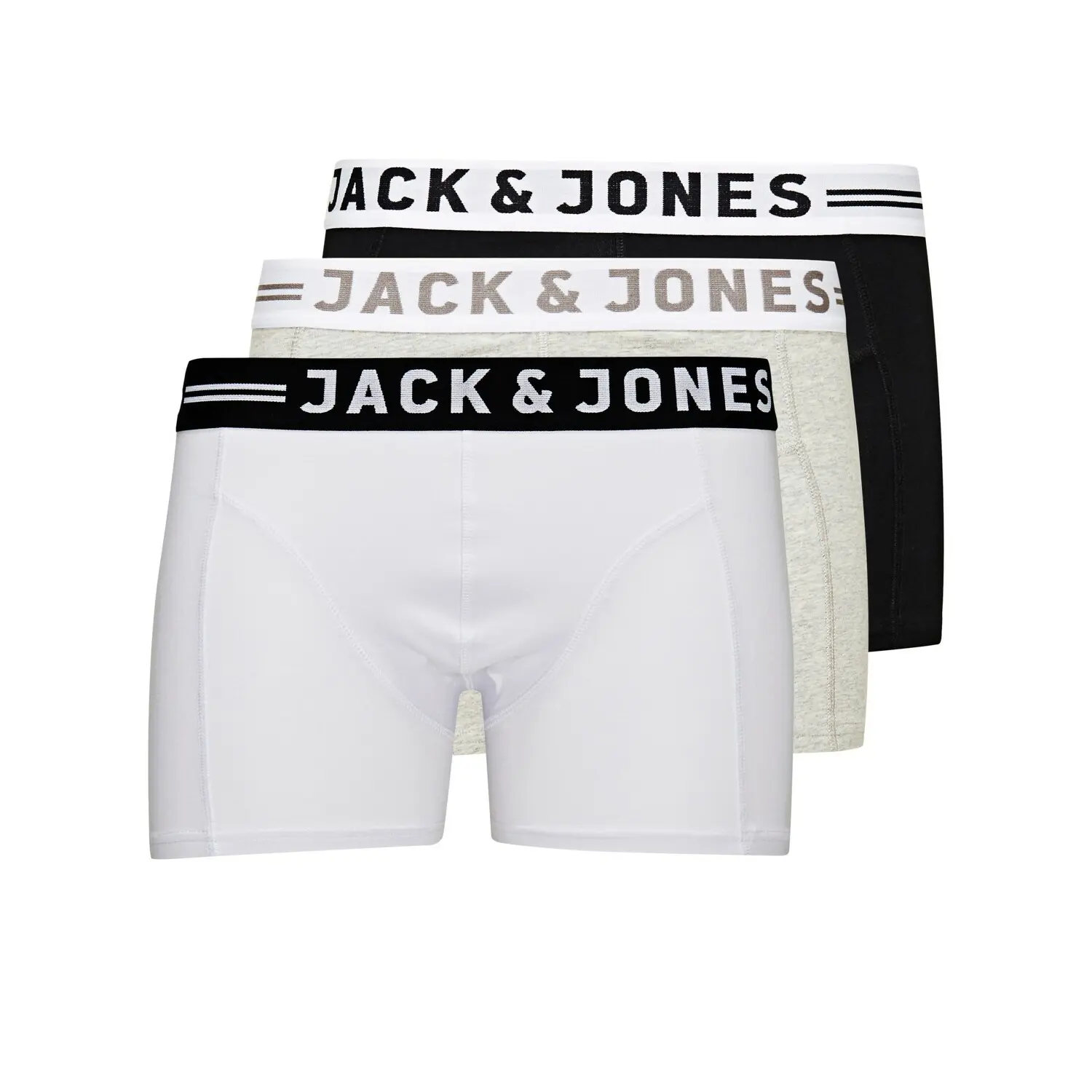 5712833644164 - JACK & JONES Trunks SENSE Light Grey Melange BLACK & WHITE Unifarben Grau - Gr M 5712833644164 - JACK & JONES Trunks SENSE Light Grey Melange BLACK & WHITE Unifarben Grau - Gr M