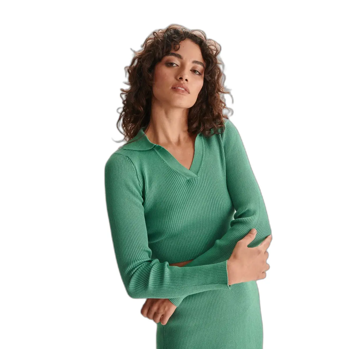 Image of Polo Pull aus geripptem Material für Frauen 24 Colours