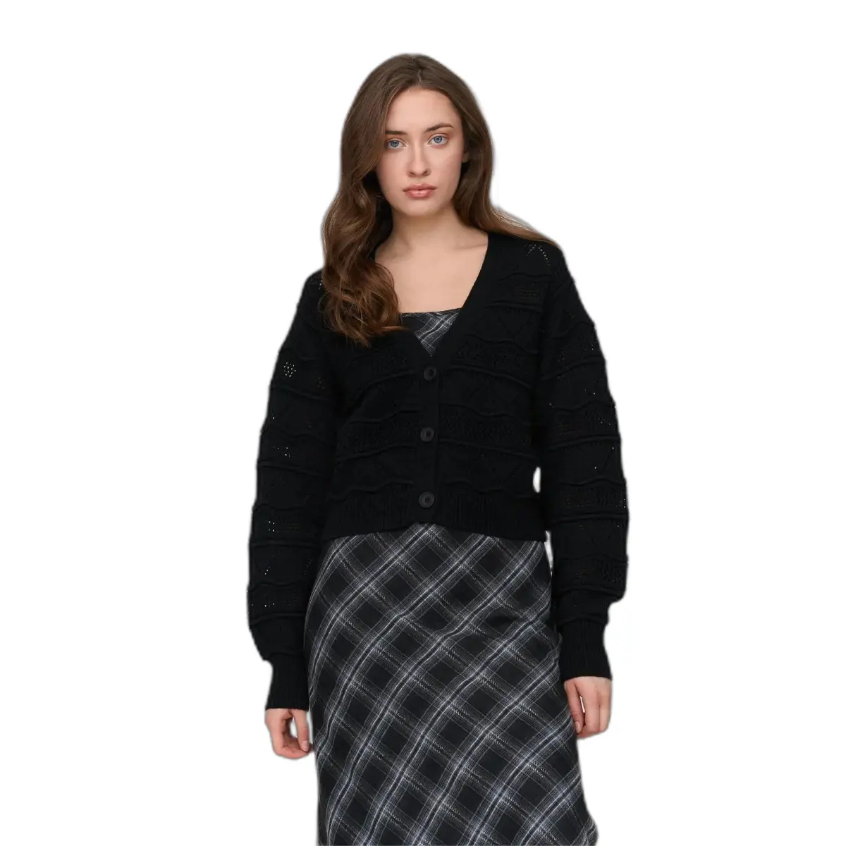 Image of Damen-Cardigan mit Lochmuster 24 Colours