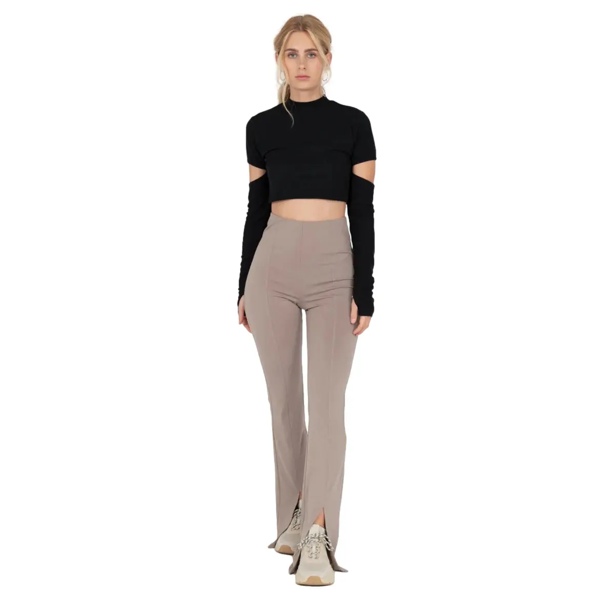 High-Waisted Flared Trousers Women 24 Colours