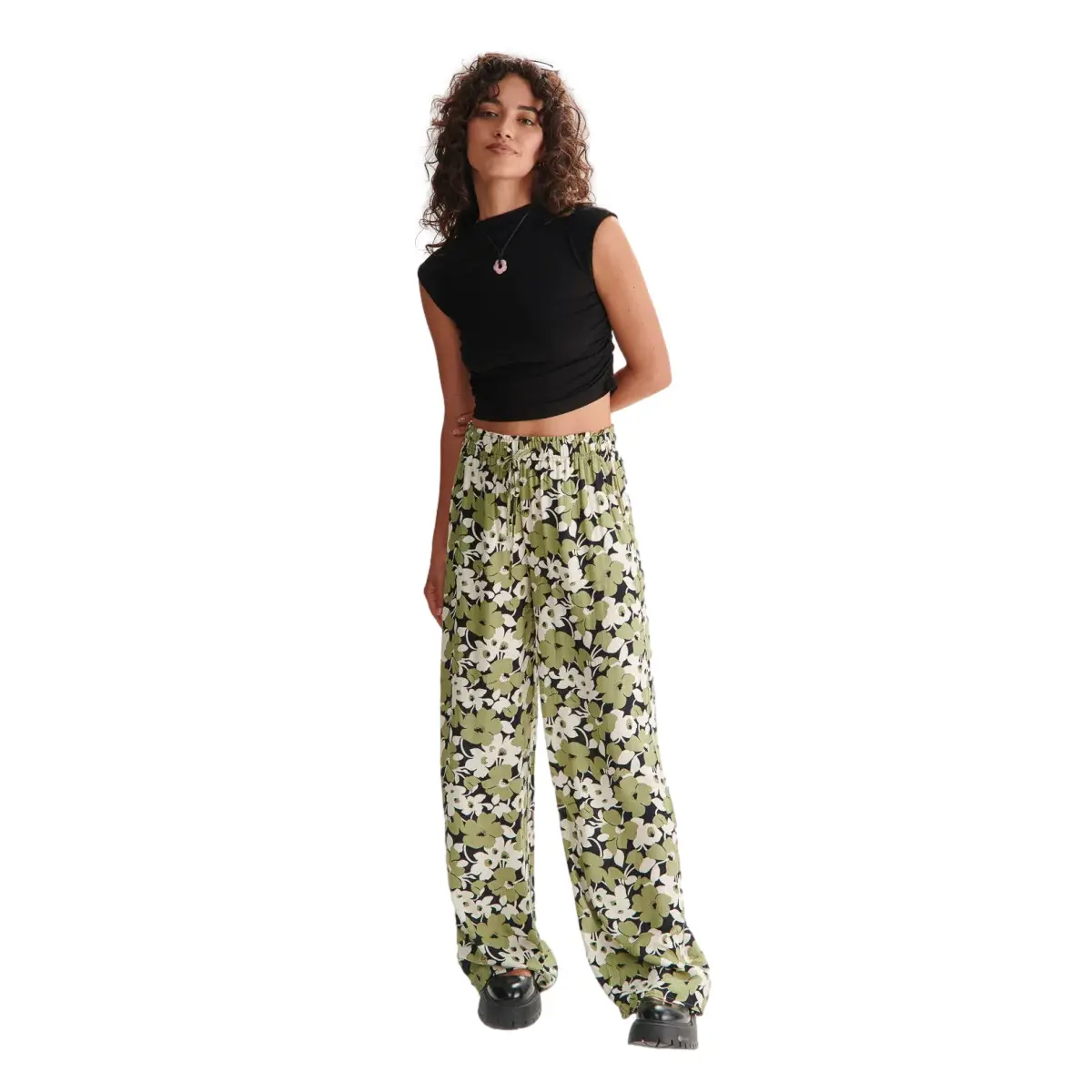 Image of Fließende Blumenmuster-Hosen Damen 24 Colours