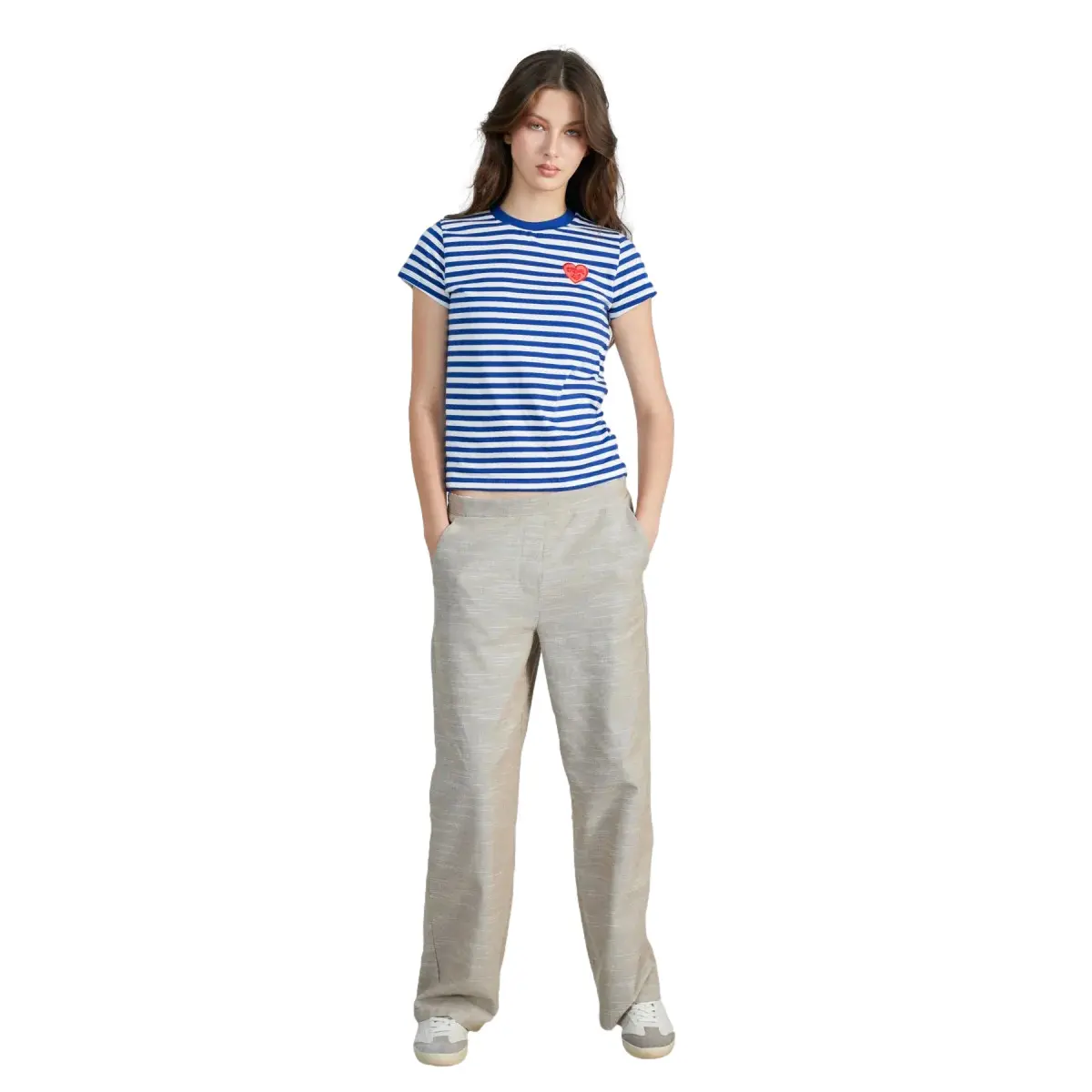Women's Straight Cut Trousers with Decorative Pattern 24 Colours