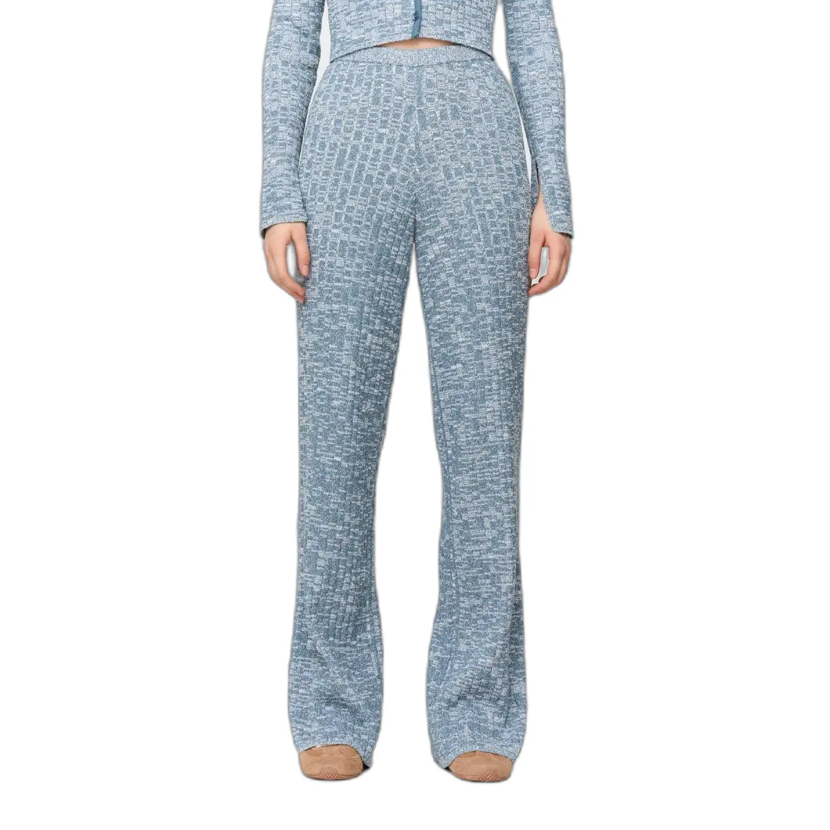 Women's Flared Ribbed Knit Trousers 24 Colours