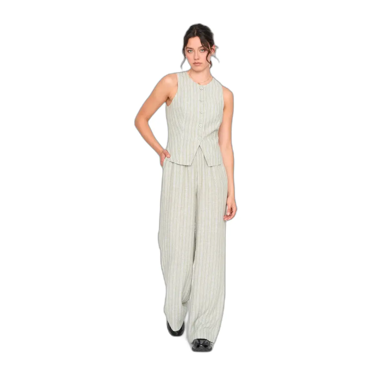 Striped Loose Trousers Women 24 Colours
